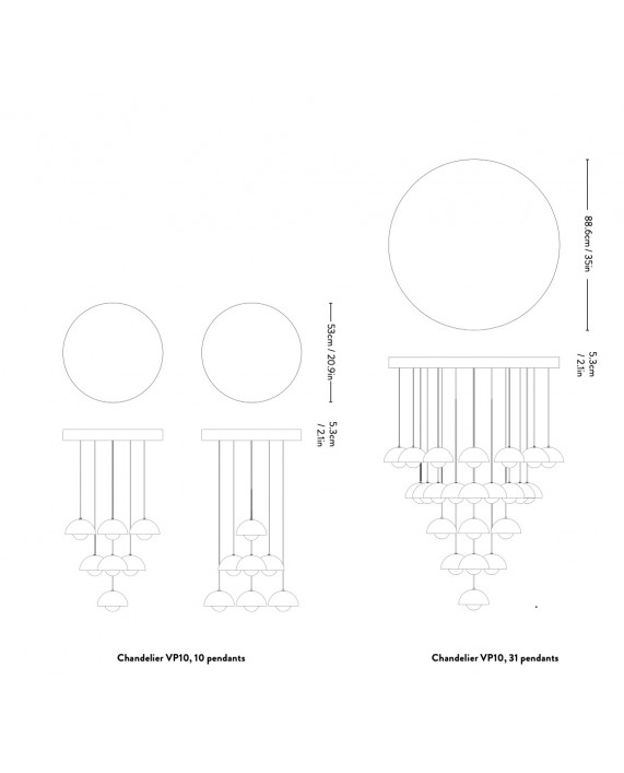 &Tradition Flowerpot VP10 Chandelier